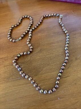 Lustrous coppery Bronze Pearl Necklace for Women